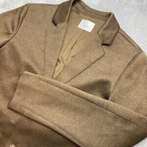 Stylus LaDarius Campbell Knit Blazer Mens S Heather Brown 2 Button Vent Stretch